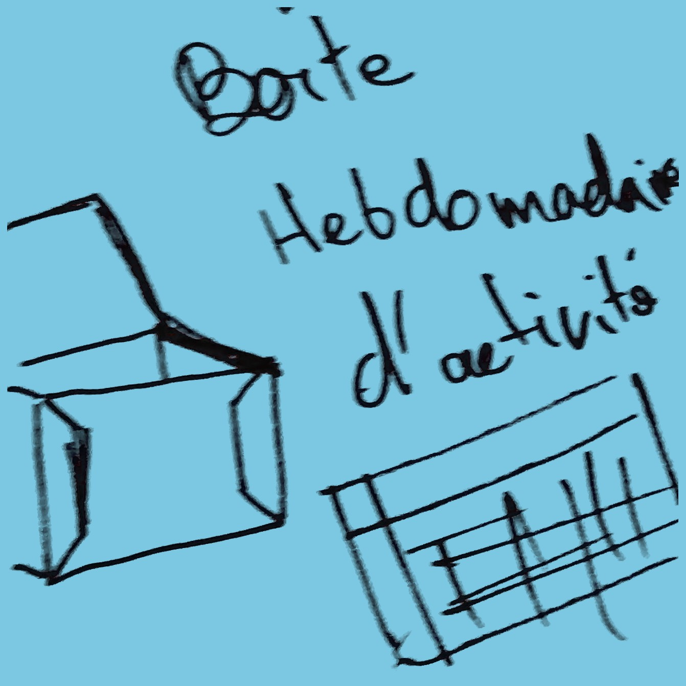 Boite hebdomadaire d'activité post-it